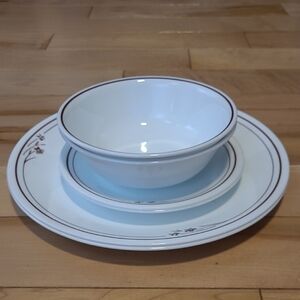 Corelle Melody Brown Flower Dishes